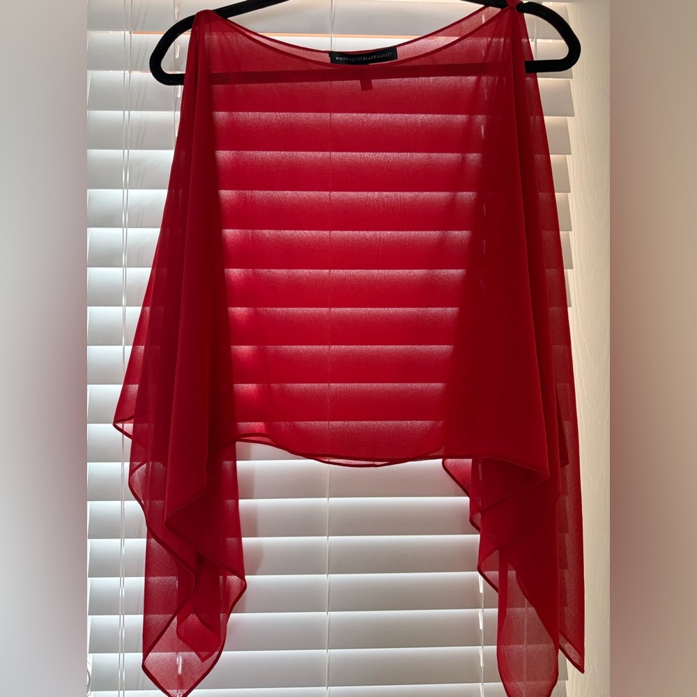 NEW-White House/Black Market Red Sheer Top